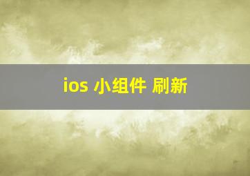 ios 小组件 刷新